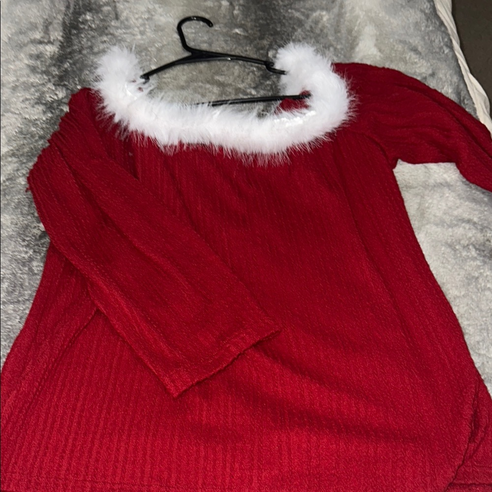 Christmas Sweater with White Trim